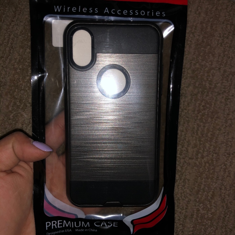 iPhone 8, Hard Grey and Black Case, NEW